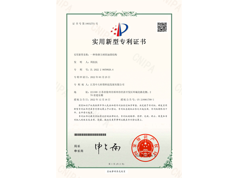 一種角鋼主材的加固結構